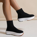 lovefery - Black Casual Patchwork Solid Color Round Comfortable Out Door Shoes