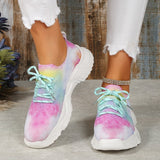 lovefery - Orange Casual Sportswear Patchwork Tie-dye Round Comfortable Out Door Sport Shoes