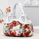 Elegant Large Floral Tote Bag - Versatile & Durable PU Leather with Secure Zipper, Includes Matching Clutch