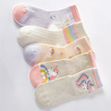 5 Pairs of Girls Fashion Crew Socks - Soft, Cozy, Breathable, and Ultra-Comfy for Summer Daily Wearing - Cute Pattern Designs, Perfect for Casual Occasions and Outdoor Activities