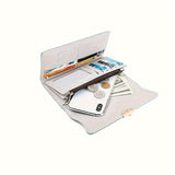 Simple Solid Color Long Wallet, Casual All-Match Card Coin Purse, Portable Clutch Bag