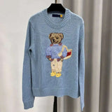 Women Sweaters Cartoon Rl Bear Women Winter Clothing Fashion Long Sleeve Knitted Pullover Cotton Wool Cotton Soft KOQ6