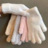 Cozy Plush Winter Gloves For Women - Warm, Stretchy Full-Finger Touchscreen Compatible Mittens In Solid Colors