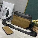 New Fashion Designer bag men Trio Messenger bag high quality Crossbody bags Women for classic brown luxury tote bags wallet embossed Leather shoulder bags