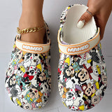 lovefery - Multicolor Casual Living Graffiti Patchwork Round Comfortable Shoes