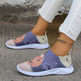 lovefery - Halloween White Casual Patchwork Printing Round Comfortable Shoes