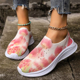 lovefery - Pink Casual Sportswear Daily Patchwork Tie-dye Round Mesh Breathable Comfortable Out Door Shoes