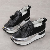 lovefery - Black Casual Sportswear Patchwork Contrast Round Comfortable Out Door Shoes