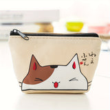 Cute Cat Print Coin Purse, Cartoon Zipper Wallet, Women's Clutch Storage Bag