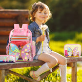 3 Pcs Pink Clear Backpack Stadium Approved Backpack Clear School Backpack with Lunch Bag for Girls Boys