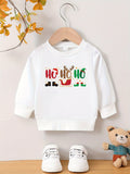 Baby Boy Christmas Cute Cartoon Graphic Sweatshirt, Kid's Party Casual Clothes