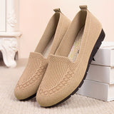 Womens Comfy Solid Color Knit Loafers - Lightweight Non-slip Slip-Ons for Casual Walking - Flexible, Durable & Stylish Everyday Shoes