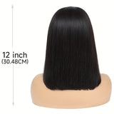 Straight Bob Wig Human Hair 13x4 HD Transparent Lace Front Wigs Human Hair 12 Inch 150% Short Bob Wigs for Women Glueless Bob Lace Front Wigs Human Hair Pre Plucked Natural Color