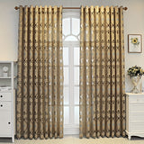 1panel European Retro Thick Curtain Coffee Fashion Jacquard Curtain Gauze Hollowed Out Sunshade Partition Curtain For Living Room Bedroom Office Balcony Home Decoration