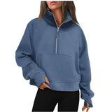 Yoga Scuba Half Zip Hoodie Jacket Designer Sweater Women's Define Workout Sport Coat Fitness Activewear Top Solid Zipper Sweatshirt Sports Gym Clothes