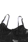 lovefery Black Soft Bone Lace Bustier Lingerie Set