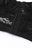 lovefery Black Soft Bone Lace Bustier Lingerie Set