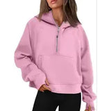 Yoga Scuba Half Zip Hoodie Jacket Designer Sweater Women's Define Workout Sport Coat Fitness Activewear Top Solid Zipper Sweatshirt Sports Gym Clothes