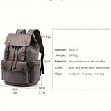 1pc Retro Canvas Backpack - Stylish & Durable for Everyday Use - Simple, Fashionable, Casual Design - Unisex, Spacious Compartments