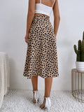 Temperament polka dot print split skirt trendy