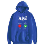 Womens Hoodies Sweatshirts Custom Name Hooded Sweater Funny Jesus Calling Accept Decline Interesting Design Printed Cotton Women Long Sleeves Streetwear 221124