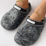 lovefery - Multicolor Casual Living Graffiti Patchwork Round Comfortable Shoes