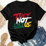 Plus Size Women's Comfort Crew Neck T-Shirt - Breathable 100% Cotton, Loose Fit, Short Sleeve, Summer Essential - They Not Like Us Graphic Tee, Soft and Lightweight