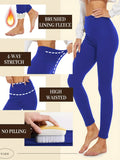 High Waist Plush Lined Leggings - Warm, Anti-Cold, Elastic, Tummy Control, Sports and Casual Wear for Women with Comfortable Fit