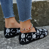 lovefery - Halloween Black Casual Patchwork Round Comfortable Shoes