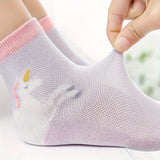 5 Pairs of Girls Fashion Crew Socks - Soft, Cozy, Breathable, and Ultra-Comfy for Summer Daily Wearing - Cute Pattern Designs, Perfect for Casual Occasions and Outdoor Activities