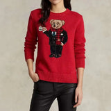 Women Sweaters Cartoon Rl Bear Women Winter Clothing Fashion Long Sleeve Knitted Pullover Cotton Wool Cotton Soft KOQ6