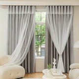 1pc Double-Layer Thermal Insulated Blackout Curtains for Bedroom, Living Room, and Nursery - Modern Grommet Drapes for Effortless Privacy and Energy Efficiency