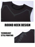 Men's Premium Quick-Dry Tank Top - Ultra-Breathable, High-Elasticity, Round Neck, Sleeveless Design - Ideal for Sports, Fitness, Ball Games, Athletic Style, Comfortable Wear, Moisture-Wicking, Anti-Shrinkage, Easy Care