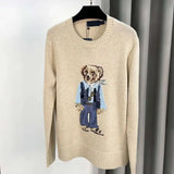 Women Sweaters Cartoon Rl Bear Women Winter Clothing Fashion Long Sleeve Knitted Pullover Cotton Wool Cotton Soft KOQ6