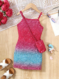 Girls Magical Unicorn Cami Dress - Soft & Stretchy Summer Sundress with Playful Suspenders - Ideal for Casual Wear