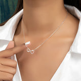 Luxury Exquisite Shiny Rhinestone Infinity Pendant Chain Necklace Neck Jewelry Gift