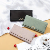 Simple Solid Color Long Wallet, Casual All-Match Card Coin Purse, Portable Clutch Bag