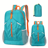 Versatile 25L Waterproof Backpack: Foldable, Stylish Color Contrast Daypack with Fixed Straps for School & Outdoor Adventure