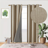 1 Panel Linen Textured Blackout Curtain - Panels for Bedroom and Living Room with Thermal Lining, Polyester Fabric, Grommet Top, and Home Decor Style