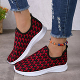 lovefery - Red Casual Patchwork Round Comfortable Shoes