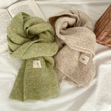 Soft And Cozy Scarf With Wool Blend, Elegant Knit Design, Warm And Windproof, Perfect For Evening Outing