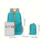 Versatile 25L Waterproof Backpack: Foldable, Stylish Color Contrast Daypack with Fixed Straps for School & Outdoor Adventure