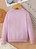 Girls Warm & Casual Long Sleeve Hearts Pattern Knit Cotton Sweater For Spring & Fall