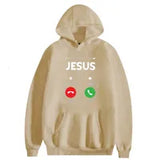 Womens Hoodies Sweatshirts Custom Name Hooded Sweater Funny Jesus Calling Accept Decline Interesting Design Printed Cotton Women Long Sleeves Streetwear 221124