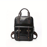 1pc Vintage-Inspired British Style Backpack - Durable Retro PU Leather Fashion Accessory