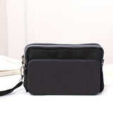 Three Zipper Clutch Wallet, Women Multi Layer Coin Purse, Versatile Wristlet Mobile Phone Bag