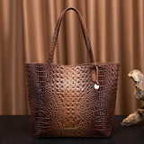 Crocodile Embossed Tote Bag Set, Elegant Shoulder Bag With Clutch Purse, Women's Office & Work Handbag