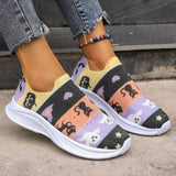 lovefery - Purple Casual Sportswear Daily Patchwork Printing Round Comfortable Out Door Shoes