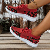 lovefery - Red Casual Sportswear Daily Patchwork Frenulum Round Comfortable Shoes