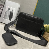 New Fashion Designer bag men Trio Messenger bag high quality Crossbody bags Women for classic brown luxury tote bags wallet embossed Leather shoulder bags